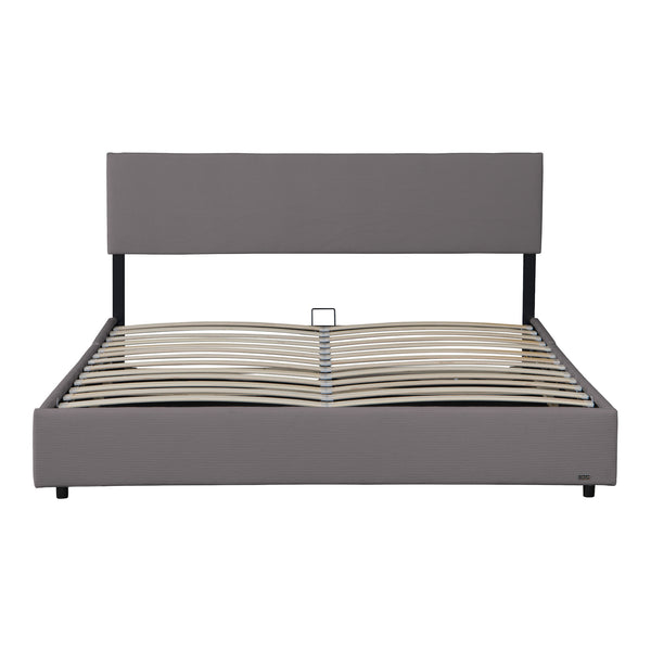 Polstret seng Juva i fløjl med lamelramme Corium