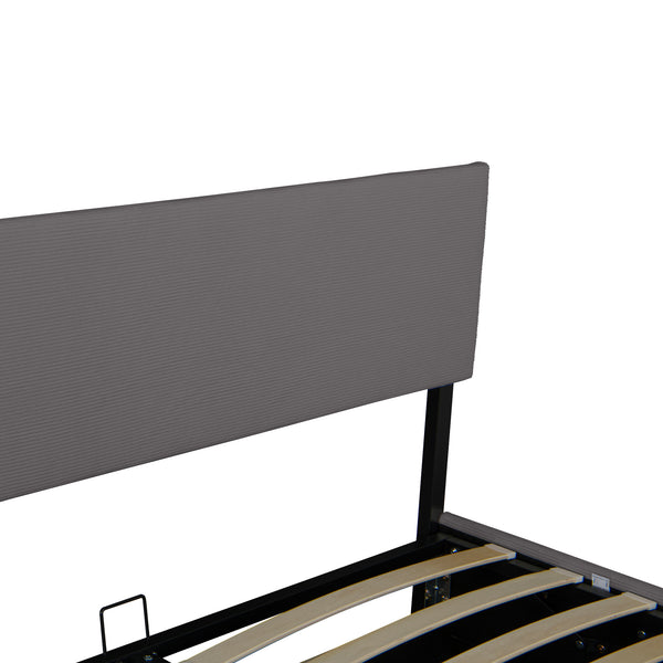 Polstret seng Juva i fløjl med lamelramme Corium