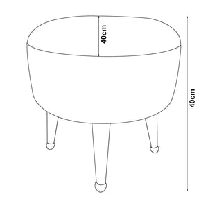Polstret skammel Laholm Ø 40cm fløjl i forskellige farver. farver [en.casa]