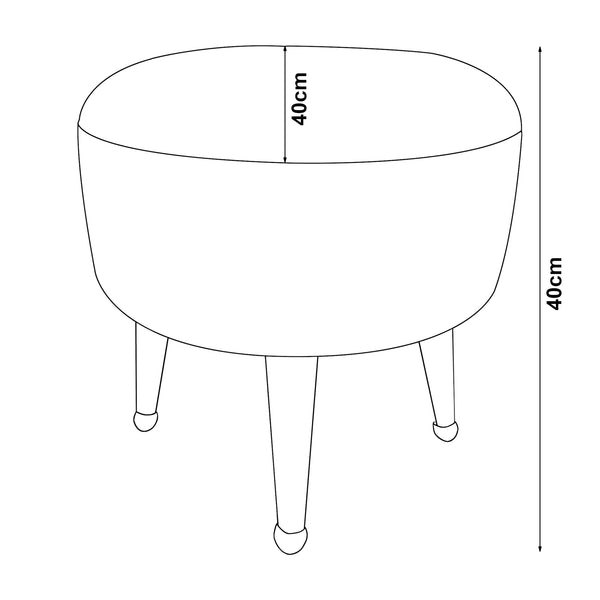 Polstret skammel Laholm Ø 40cm fløjl i forskellige farver. farver [en.casa]