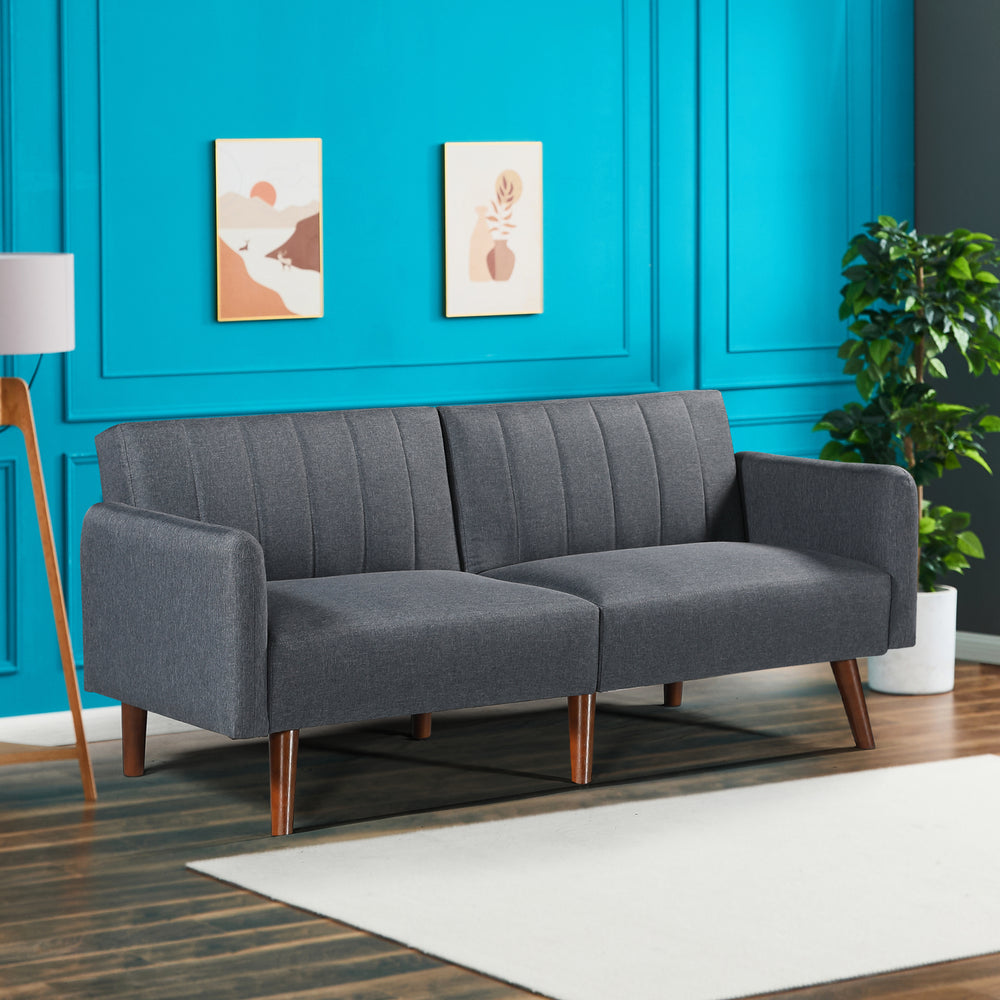 Sovesofa Malå med liggefunktion 175x70x72 cm grå [en.casa] - premiumXL