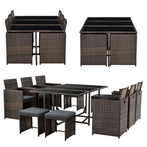 Polyrattan-siddegruppe Laredo XL forskellige farver [en.casa]
