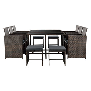 Polyrattan-siddegruppe Laredo XL forskellige farver [en.casa]