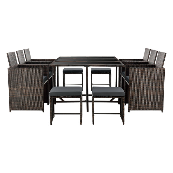 Polyrattan-siddegruppe Laredo XL forskellige farver [en.casa]