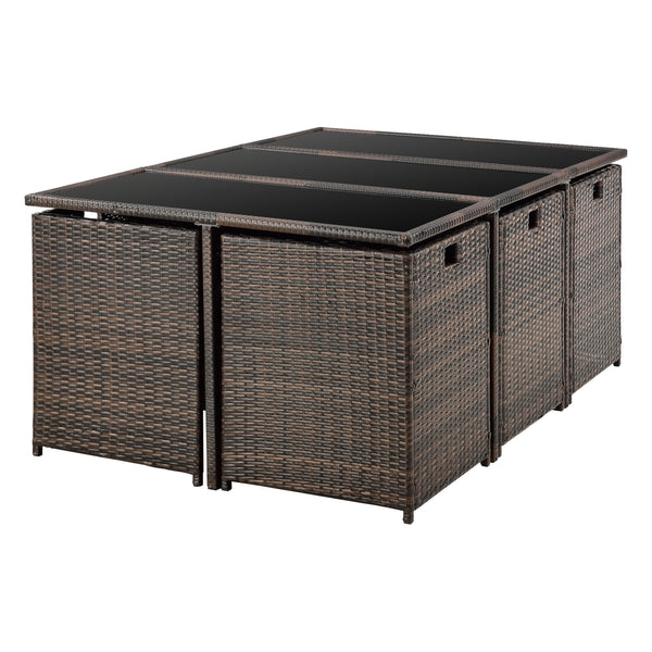 Polyrattan-siddegruppe Laredo XL forskellige farver [en.casa]