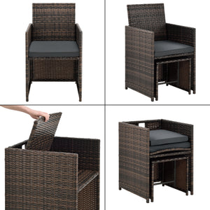 Polyrattan-siddegruppe Laredo XL forskellige farver [en.casa]