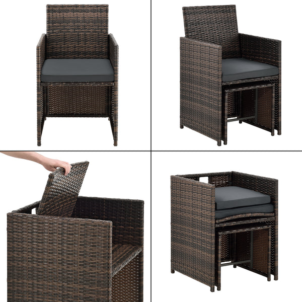 Polyrattan-siddegruppe Laredo XL forskellige farver [en.casa]