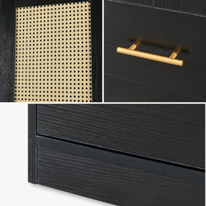 Garderobeskab Larundi 216x80x52 cm med 4 døre [en.casa]