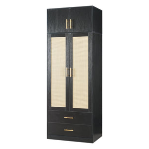 Garderobeskab Larundi 216x80x52 cm med 4 døre [en.casa]