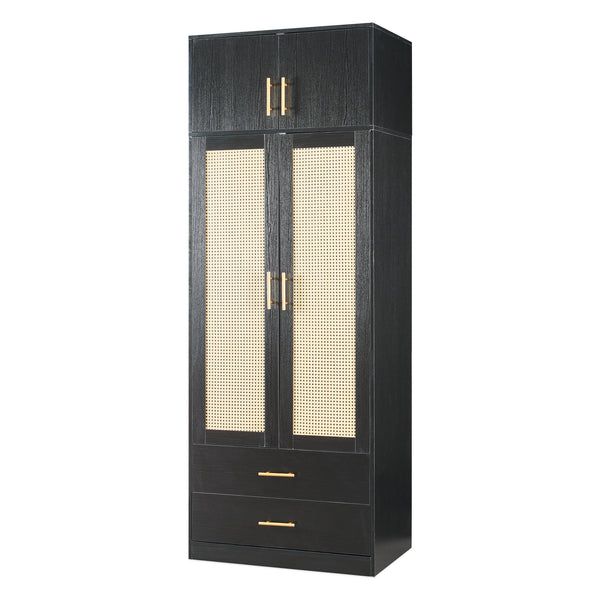 Garderobeskab Larundi 216x80x52 cm med 4 døre [en.casa]