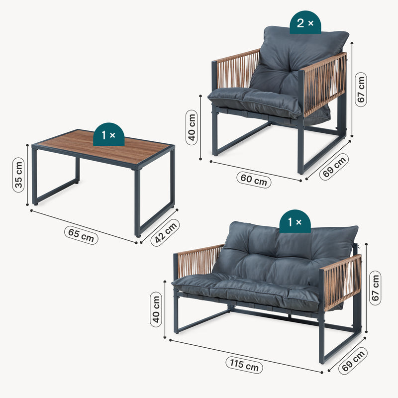 Målskitse Loungesæt Karg 4 dele [casa.pro]