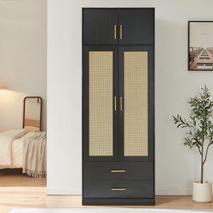Garderobeskab Larundi 216x80x52 cm med 4 døre [en.casa]