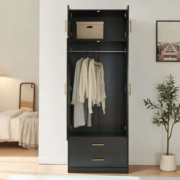 Garderobeskab Larundi 216x80x52 cm med 4 døre [en.casa]