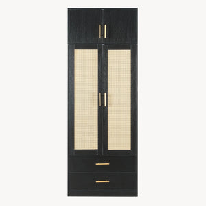 Garderobeskab Larundi 216x80x52 cm med 4 døre [en.casa]