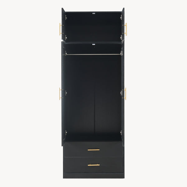 Garderobeskab Larundi 216x80x52 cm med 4 døre [en.casa]