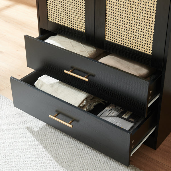 Garderobeskab Larundi 216x80x52 cm med 4 døre [en.casa]