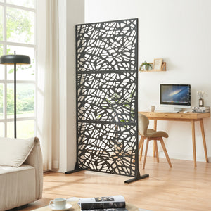Indendørs rumdeler Poskind stål 200x100x50 cm sort [casa.pro] - premiumXL