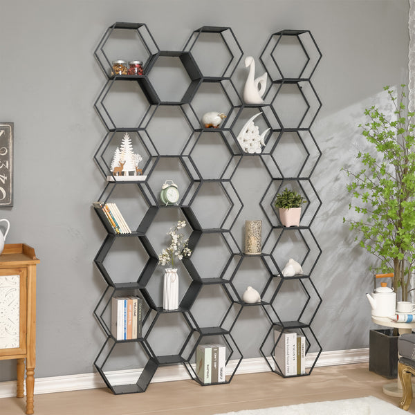 Juego de 2/3/4 estantes Tand metal 32x37x19cm - Negro [en.casa]