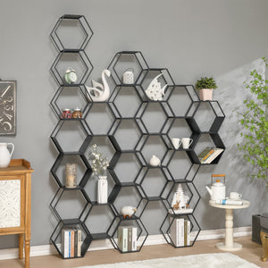 Juego de 2/3/4 estantes Tand metal 32x37x19cm - Negro [en.casa]