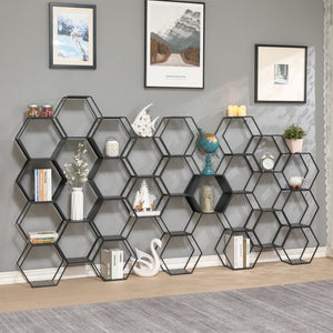 Juego de 2/3/4 estantes Tand metal 32x37x19cm - Negro [en.casa]