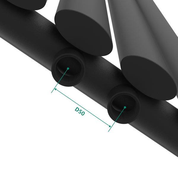 Design rørformet radiator Nore Black 180x24cm Enkeltlag 484W [neu.haus].