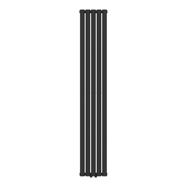 Design rørformet radiator Nore sort 180x30cm dobbeltlag 1122W [neu.haus]