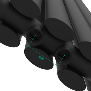 Design rørformet radiator Nore sort 180x30cm dobbeltlag 1122W [neu.haus]