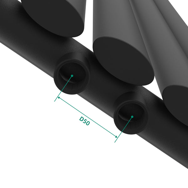 Design rørformet radiator Nore Black 180x36cm Enkeltlag 707W [neu.haus].