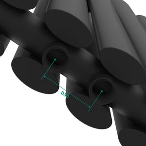 Design rørformet radiator Nore sort 60x60cm dobbeltlag 800W [neu.haus].