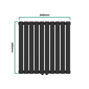 Design rørformet radiator Nore Black 60x60cm Enkeltlag 449W [neu.haus].