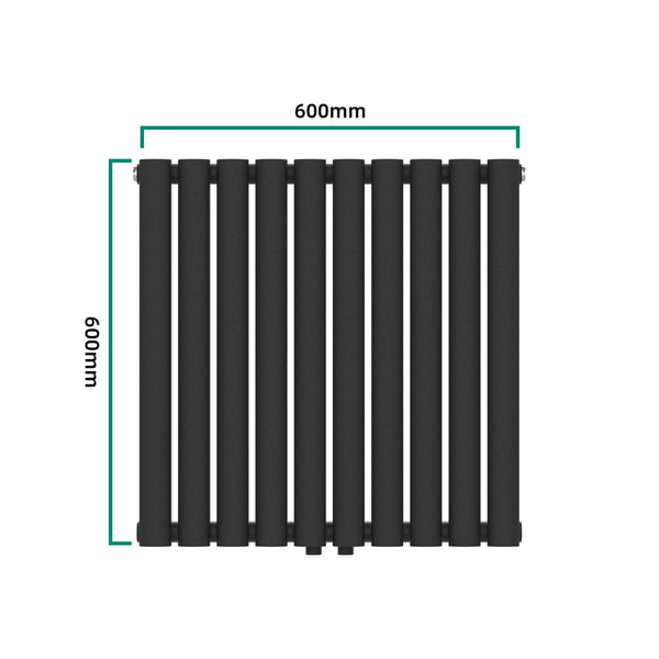 Design rørformet radiator Nore Black 60x60cm Enkeltlag 449W [neu.haus].