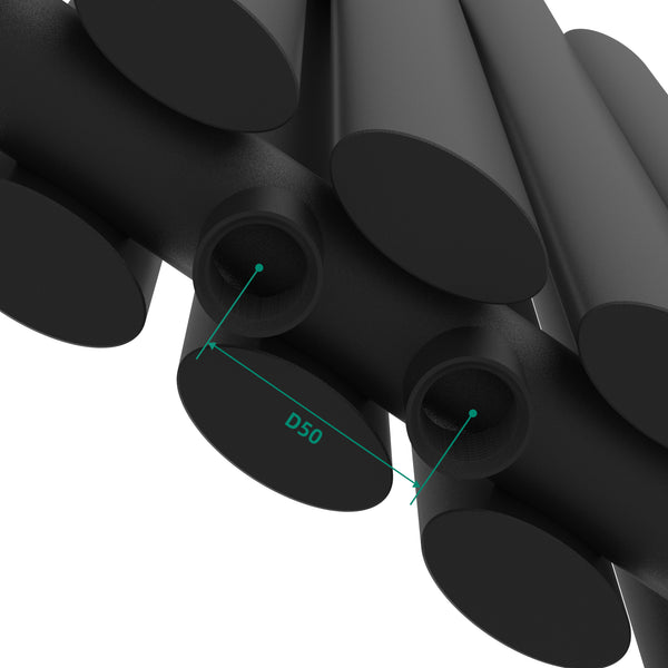 Design rørformet radiator Nore sort 60x90cm dobbeltlag 1180W [neu.haus].