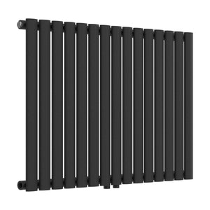 Design rørformet radiator Nore Black 60x90cm Enkeltlag 653W [neu.haus].