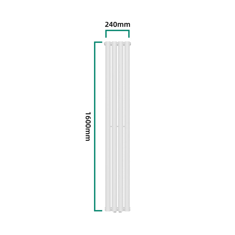 Målskitse Design rørformet radiator Nore Hvid 160x24cm dobbeltlag 812W [neu.haus].