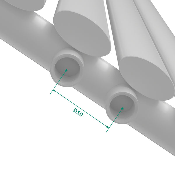 Design rørformet radiator Nore Hvid 160x24cm Enkeltlag 438W [neu.haus].