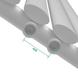 Design rørformet radiator Nore Hvid 180x24cm Enkeltlag 484W [neu.haus].