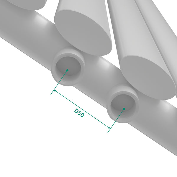 Design rørformet radiator Nore Hvid 180x24cm Enkeltlag 484W [neu.haus].