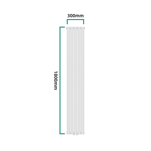 Design rørformet radiator Nore Hvid 180x30cm dobbeltlag 1122W [neu.haus]
