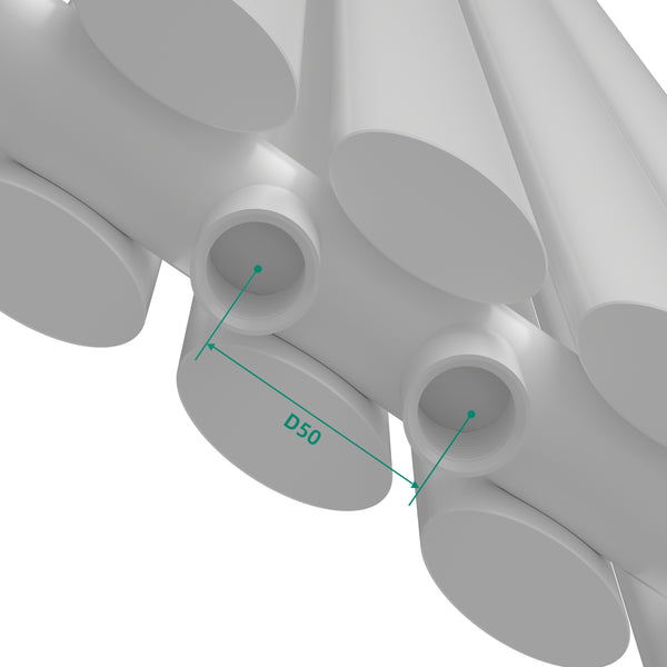 Design rørformet radiator Nore Hvid 180x30cm dobbeltlag 1122W [neu.haus]