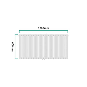 Design rørformet radiator Nore Hvid 60x120cm Enkeltlag 857W [neu.haus].