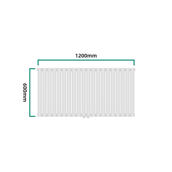 Design rørformet radiator Nore Hvid 60x120cm Enkeltlag 857W [neu.haus].