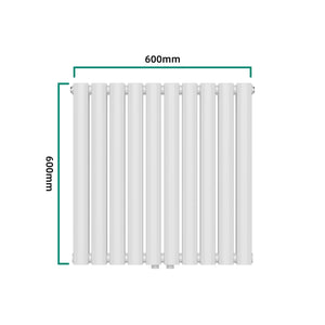 Design rørformet radiator Nore Hvid 60x60cm dobbeltlag 800W [neu.haus]