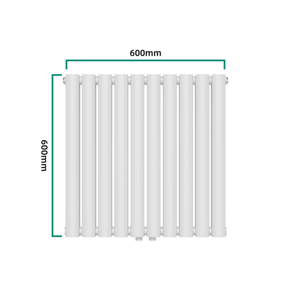 Design rørformet radiator Nore Hvid 60x60cm dobbeltlag 800W [neu.haus]
