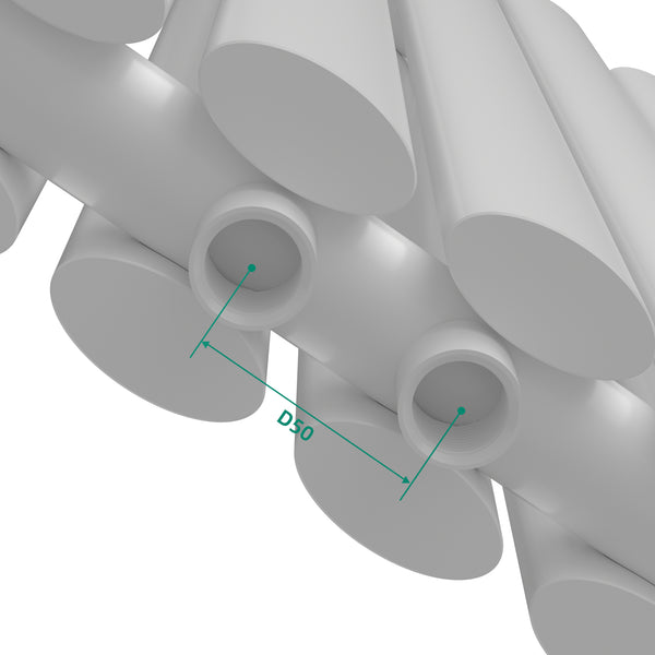 Design rørformet radiator Nore Hvid 60x60cm dobbeltlag 800W [neu.haus]