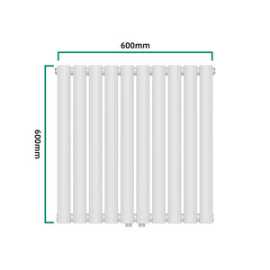 Design rørformet radiator Nore Hvid 60x60cm Enkeltlag 449W [neu.haus].