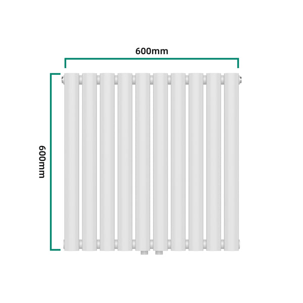 Design rørformet radiator Nore Hvid 60x60cm Enkeltlag 449W [neu.haus].