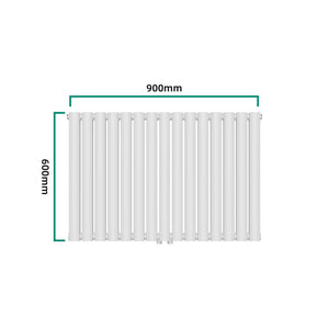 Design rørformet radiator Nore Hvid 60x90cm dobbeltlag 1180W [neu.haus].