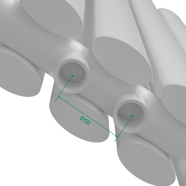 Design rørformet radiator Nore Hvid 60x90cm dobbeltlag 1180W [neu.haus].