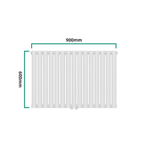 Design rørformet radiator Nore Hvid 60x90cm Enkeltlag 653W [neu.haus].