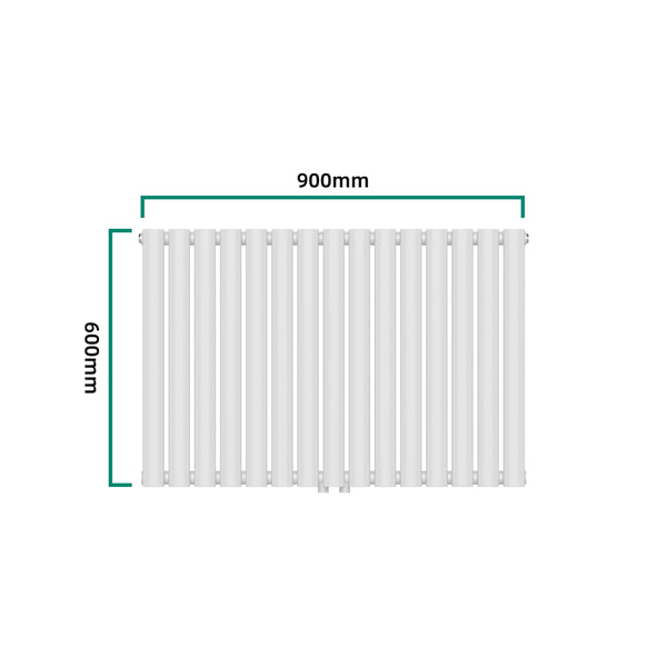 Design rørformet radiator Nore Hvid 60x90cm Enkeltlag 653W [neu.haus].